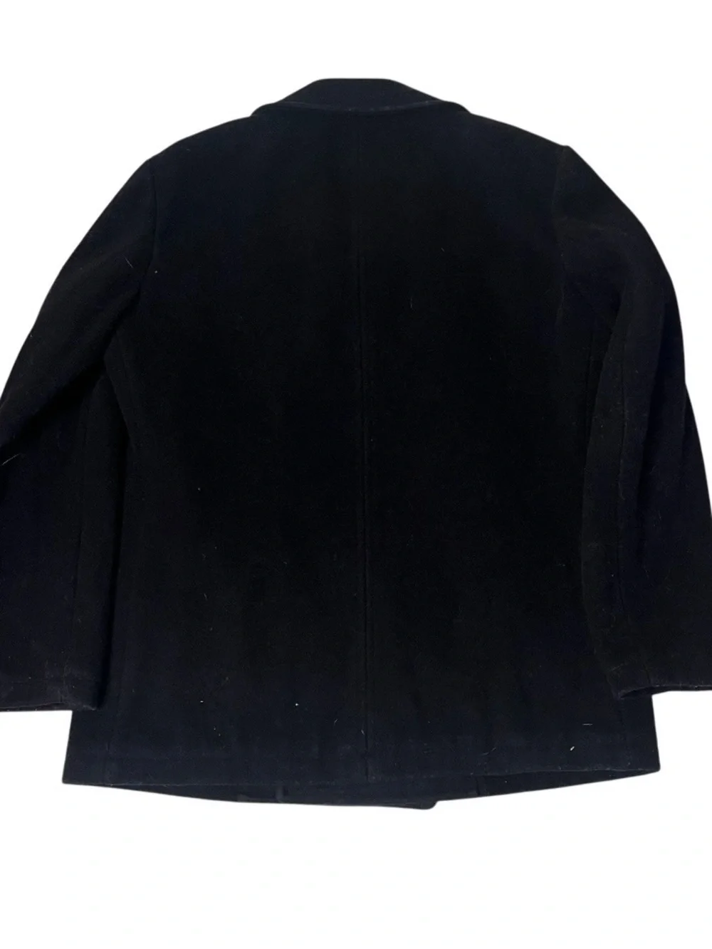J CREW Bayswater Peacoat Black Wool Jacket Military Grade Mens Size Large